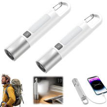 (2pcs, -) 2024 Mehrzweck Zoom-fähige Taschenlampe & Powerbank, für Notfälle