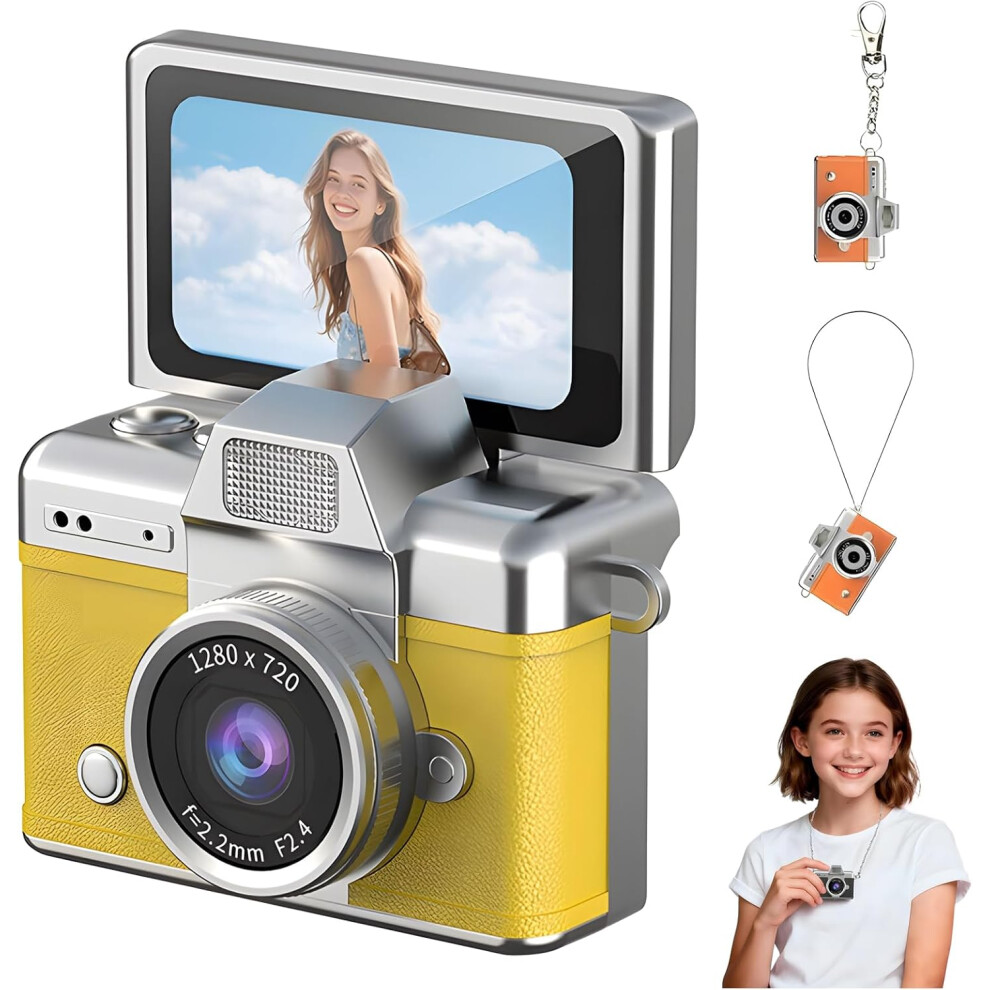 (, -) 1080P Mini Digital Camera With 1.47" Lcd, Keychain For Kids & Adults Yellow 5437706810650