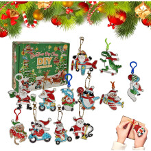 (12pcs, -) 15 Pingentes de Diamante Natal 5D DIY, Chaveiro de Cristal