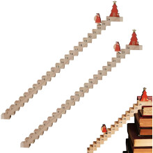 (2 PCS, -) Lustiger Weihnachtsmann Treppe hölzerner Adventskalender, Countdown zu Weihnachten