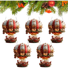 (#01-5pcs, -) στολίδια αερόστατου Santa 2D - Acrylic Christmas