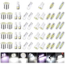 (54PCS, -) 42 st universal bil LED glödlampa set, interiör karta & takljus