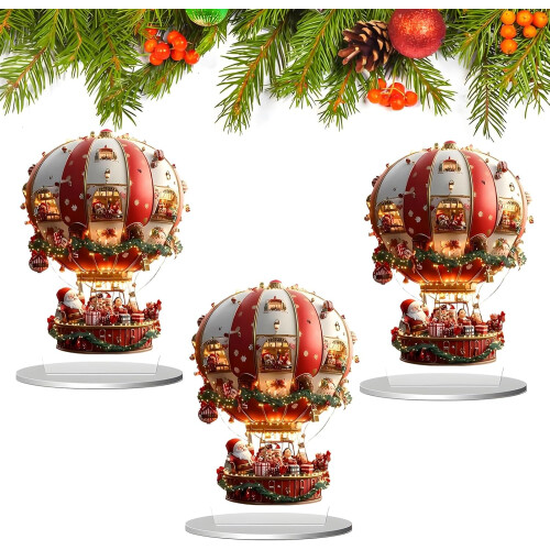 (#02-3pcs, -) στολίδια αερόστατου Santa 2D - Acrylic Christmas