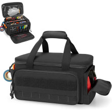 (Black, -) Sac à outils toile 35cm, large ouverture, bretelle pour électricien