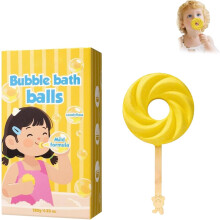 (1pc-b, -) Lutscher Badebombe, bunte Schaumkugel mit Überraschungsspielzeug, fruchtiger Duft