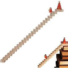 (1 PCS, -) Lustiger Weihnachtsmann Treppe hölzerner Adventskalender, Countdown zu Weihnachten