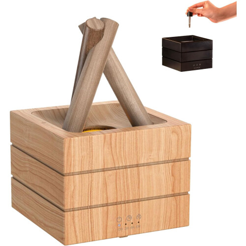 (Wood, -) Διαχύτης φλόγας με υγραντήρα 250ml, τηλεχειριστήριο - Bonfire aroma diffuser