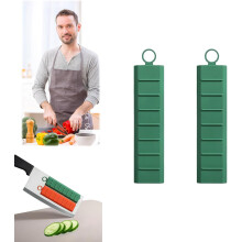 (2 pcs Green, -) Deluxe antiaanbak mesgereedschap – gemakkelijk snijden voor keukenmessen