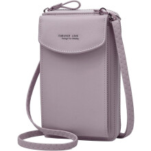 (Purple2, -) Original PU Leder Clutch Geldbörse, Handy Crossbody Tasche für Damen