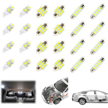 (24PCS, -) 42 st universal bil LED glödlampa set, interiör karta & takljus