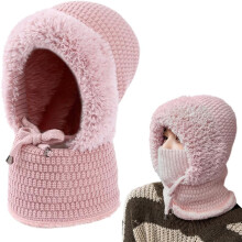(Pink, One Size-Medium) Balaclava 3 em 1 para Mulher, Máscara de Esqui de Malha