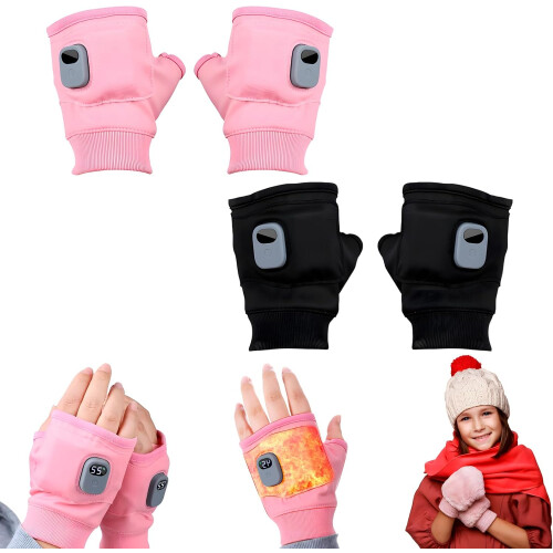 (2Pcs, Medium) Gants chauffants rechargeables USB, 3 vitesses