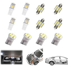 (12PCS, -) 42 st universal bil LED glödlampa set, interiör karta & takljus