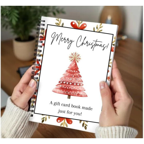 (Christmas Tree, -) Livro de Cartões de Natal com Adesivos, 5x7 polegadas