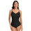 Single Piece Design Training Swimwear Nylon Texture-Black XL 1