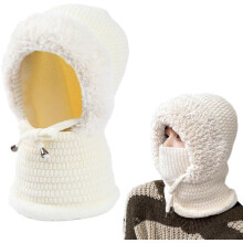 (White, One Size-Medium) Balaclava 3 em 1 para Mulher, Máscara de Esqui de Malha
