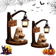 (S+L, -) Niedlicher 3D Harz Geist Buchleselampe, Halloween Nachtlicht