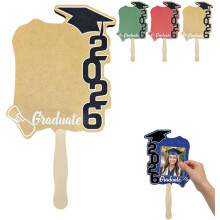 (Yellow, -) 2026 diploma dubbelzijdige DIY foto uitsnede gezicht waaier
