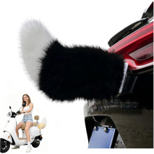 (#07, -) Coda gatto peluche ricaricabile per auto, decorazione mobile telecomandata