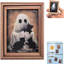 (#01, -) 12 Stück Halloween Retro hölzerne Kühlschrankmagnete, gruselige Deko