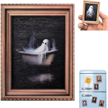 (#08, -) 12 Stück Halloween Retro hölzerne Kühlschrankmagnete, gruselige Deko