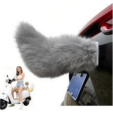 (#11, -) Coda gatto peluche ricaricabile per auto, decorazione mobile telecomandata
