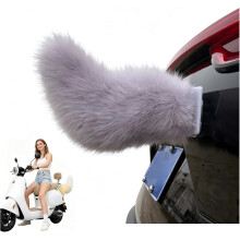 (#17, -) Coda gatto peluche ricaricabile per auto, decorazione mobile telecomandata