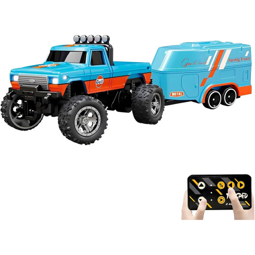 (Blue, -) 1:64 RC mini monster truck
