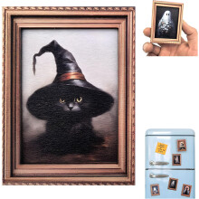(#14, -) 12 Stück Halloween Retro hölzerne Kühlschrankmagnete, gruselige Deko