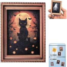 (#12, -) 12 Stück Halloween Retro hölzerne Kühlschrankmagnete, gruselige Deko