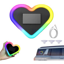 (1PC, -) RGB langaton auton ikkunavalo älyvalaistuksella, sydämenmuotoinen aurinko autoa varten