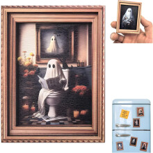 (#05, -) 12 Stück Halloween Retro hölzerne Kühlschrankmagnete, gruselige Deko