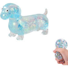 (Blue, -) Peluche perro salchicha brillante, arcoíris suave