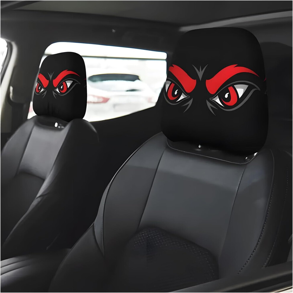 (E, -) Funny Cartoon Big Eyes Car Headrest Covers, Double-Sided Print 5437706804086
