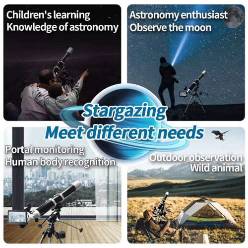 Telescópio Astronômico de 7 Polegadas, Ocular Eletrônico, Gravador de 16 MP, 1080P, Microscópio, Tela IPS, Câmera Astronômica, Ocular 2