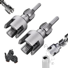 (3/4" 2pcs, -) 4-in-1 Wasserrohrschlüssel, integrierter Innen- und Außengewindeschneider