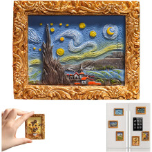(#01, -) Kunst dekoratives Ölgemälde Kühlschrankmagnetset, für Küche & Büro