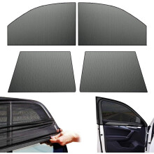 (size_name, 4 pack (front+rear windows)) 2 kpl auton ikkunan varjostimet, hengittävä verkko sivuaurinkosuoja