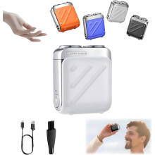 (White, -) R-12 Kuffert Design Mini Elektrisk Barbermaskine, USB Genopladelig Bærbar