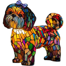 (#11, -) Luce notturna resina Yorkshire terrier, lampada da tavolo cane