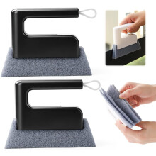(Black, -) 2-pack magische raamtrackreiniger – groefborstel set met 4 pads voor schuifdeuren auto ventilatieopeningen