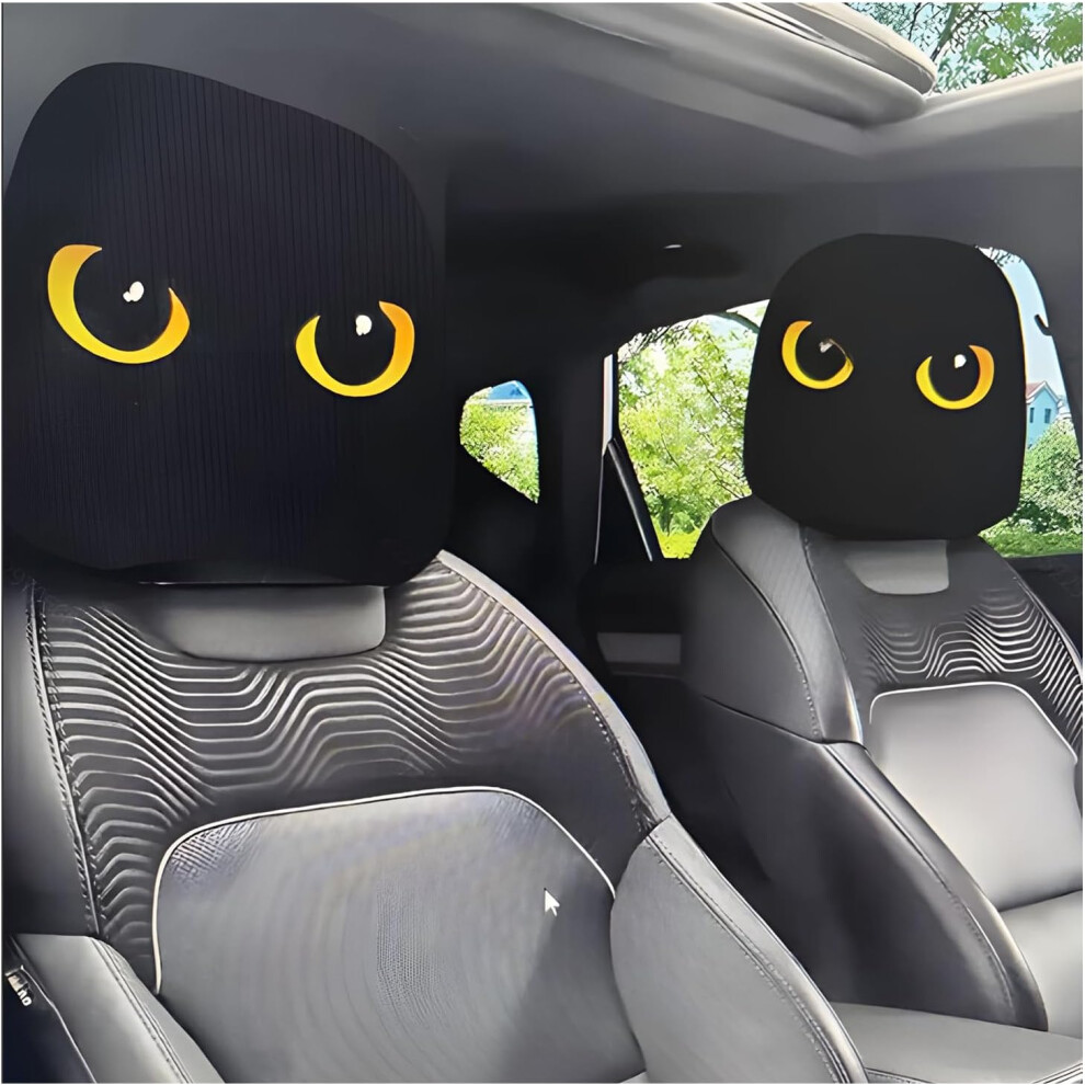 (G, -) Funny Cartoon Big Eyes Car Headrest Covers, Double-Sided Print 5437706803966