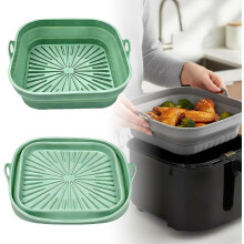 (Green, 1 PCS) Airfryer siliconen grillpan 2026 – herbruikbare bakmand liners hittebestendige pot voor keuken