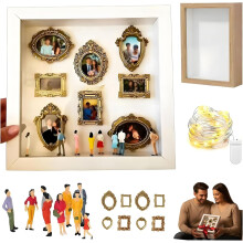 (Kahki, -) DIY Mini Museum Retro Silhouette Schattenbox, personalisierter Bilderrahmen