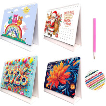 (4PCS, -) Calendário de Mesa de Diamante Forma Especial 2026, Flip