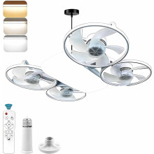 (White, -) Drohnen-Stil LED Deckenventilator Licht, E27 Sockel mit Fernbedienung