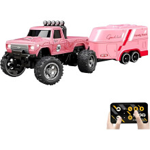 (Pink, -) Mini monster truck radiocomandato scala 1:64, 2,4GHz