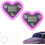 (Pink-2PCS, -) Solcelle Hjerteformet C-Pylon Neon Lys til Bil, IP65 1