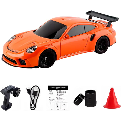 (Orange, -) 1/43 RC drift auto s gyroskopem
