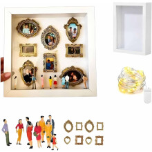 (White, -) DIY Mini Museum Retro Silhouette Schattenbox, personalisierter Bilderrahmen